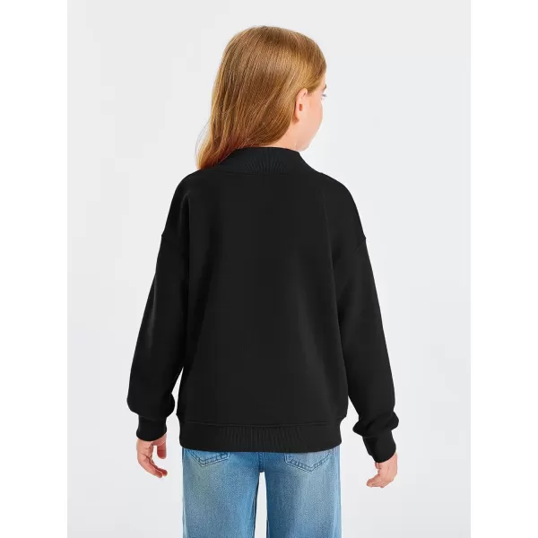 Haloumoning Girls Turtleneck Oversized Sweatshirts Kids Fashion Pullover Long Sleeve Top Clothes 5-14 years