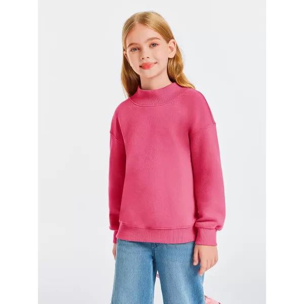 Haloumoning Girls Turtleneck Oversized Sweatshirts Kids Fashion Pullover Long Sleeve Top Clothes 5-14 years
