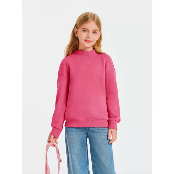 Haloumoning Girls Turtleneck Oversized Sweatshirts Kids Fashion Pullover Long Sleeve Top Clothes 5-14 years