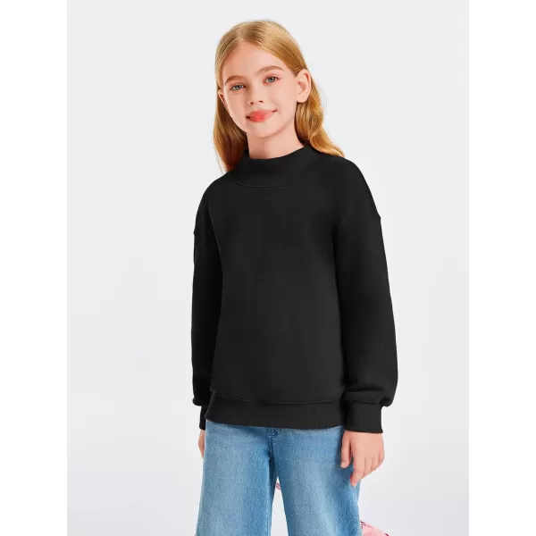 Haloumoning Girls Turtleneck Oversized Sweatshirts Kids Fashion Pullover Long Sleeve Top Clothes 5-14 years