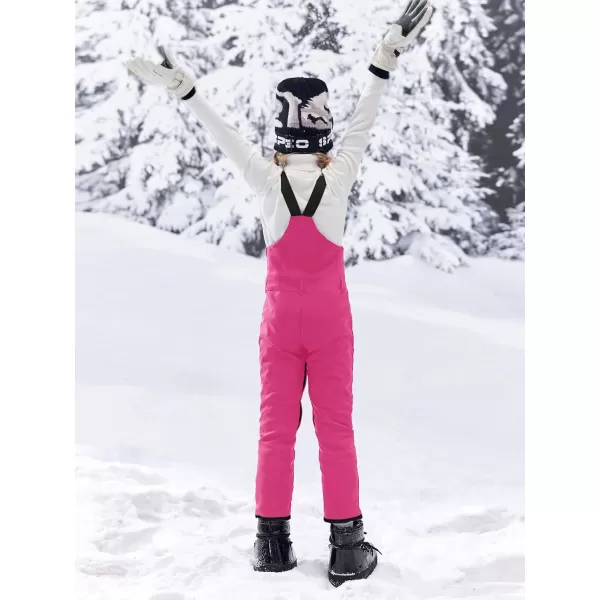 Haloumoning Kids Girls Winter Essential Insulated Snow Bibs Waterproof Warm Ski Pants Overalls