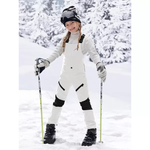 Haloumoning Kids Girls Winter Essential Insulated Snow Bibs Waterproof Warm Ski Pants Overalls