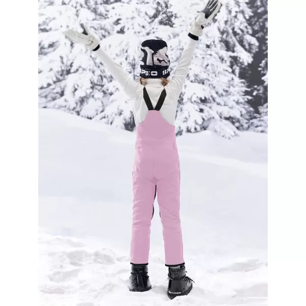 Haloumoning Kids Girls Winter Essential Insulated Snow Bibs Waterproof Warm Ski Pants Overalls