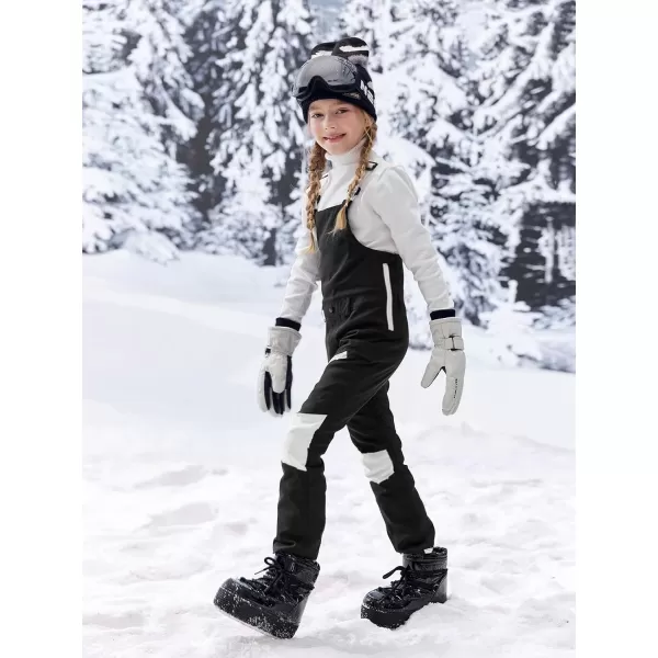 Haloumoning Kids Girls Winter Essential Insulated Snow Bibs Waterproof Warm Ski Pants Overalls