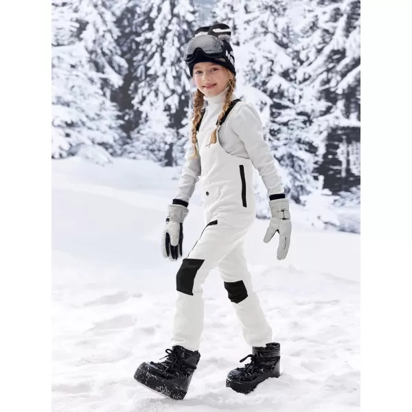Haloumoning Kids Girls Winter Essential Insulated Snow Bibs Waterproof Warm Ski Pants Overalls