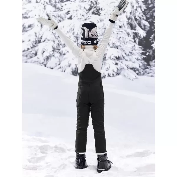 Haloumoning Kids Girls Winter Essential Insulated Snow Bibs Waterproof Warm Ski Pants Overalls
