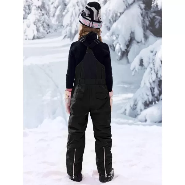 Haloumoning Kids Snow Bibs Girls Ski Pants Waterproof Insulated Snowboard Overalls Snowsuit 5-14 Years