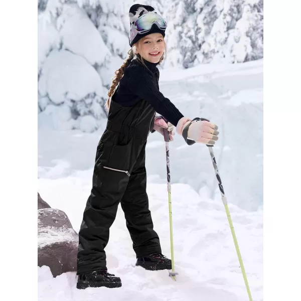 Haloumoning Kids Snow Bibs Girls Ski Pants Waterproof Insulated Snowboard Overalls Snowsuit 5-14 Years