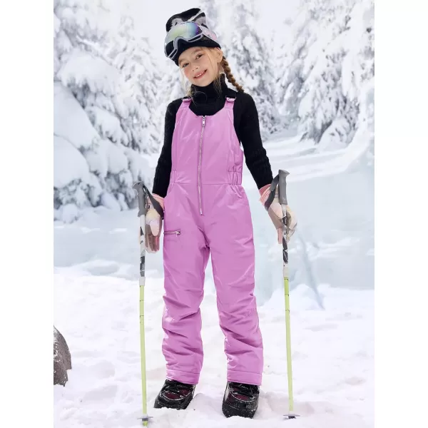 Haloumoning Kids Snow Bibs Girls Ski Pants Waterproof Insulated Snowboard Overalls Snowsuit 5-14 Years
