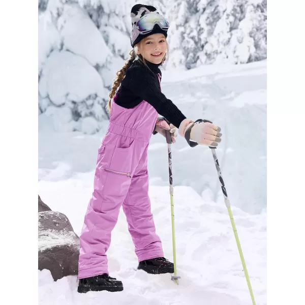 Haloumoning Kids Snow Bibs Girls Ski Pants Waterproof Insulated Snowboard Overalls Snowsuit 5-14 Years