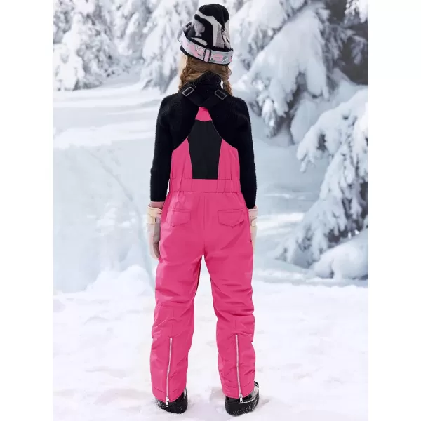 Haloumoning Kids Snow Bibs Girls Ski Pants Waterproof Insulated Snowboard Overalls Snowsuit 5-14 Years