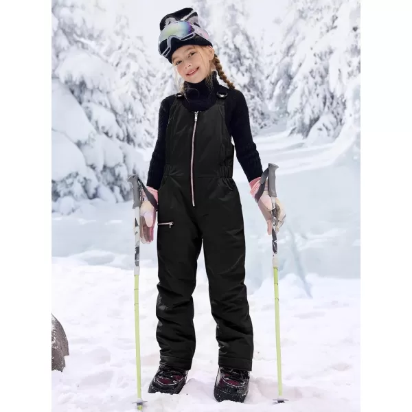 Haloumoning Kids Snow Bibs Girls Ski Pants Waterproof Insulated Snowboard Overalls Snowsuit 5-14 Years