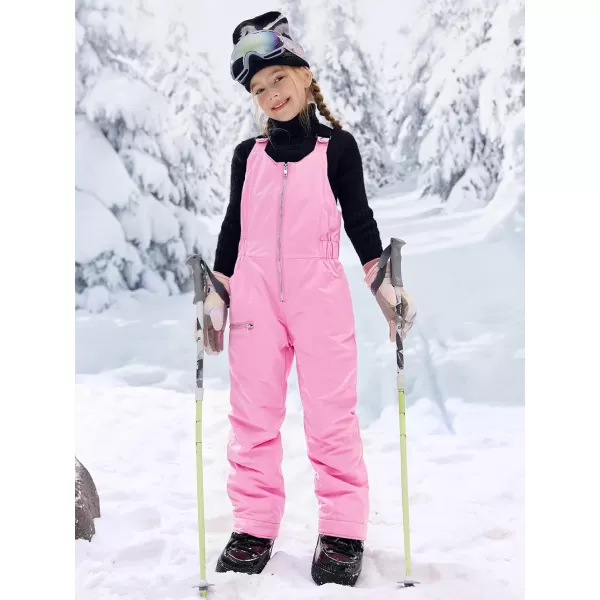 Haloumoning Kids Snow Bibs Girls Ski Pants Waterproof Insulated Snowboard Overalls Snowsuit 5-14 Years