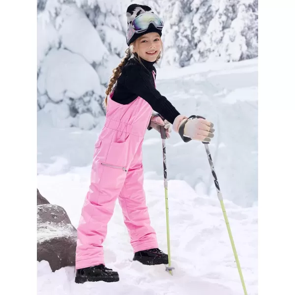 Haloumoning Kids Snow Bibs Girls Ski Pants Waterproof Insulated Snowboard Overalls Snowsuit 5-14 Years