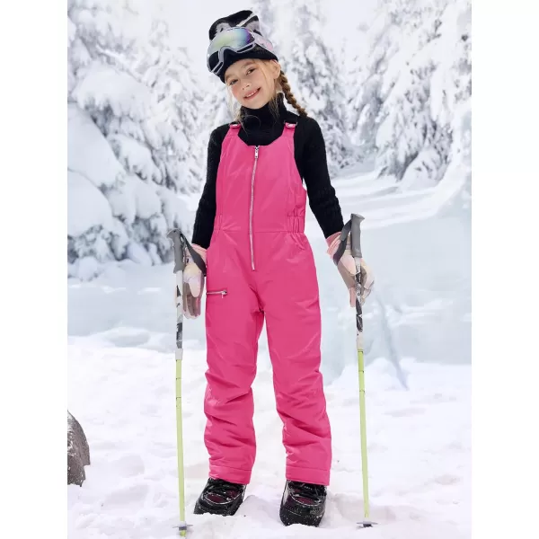 Haloumoning Kids Snow Bibs Girls Ski Pants Waterproof Insulated Snowboard Overalls Snowsuit 5-14 Years
