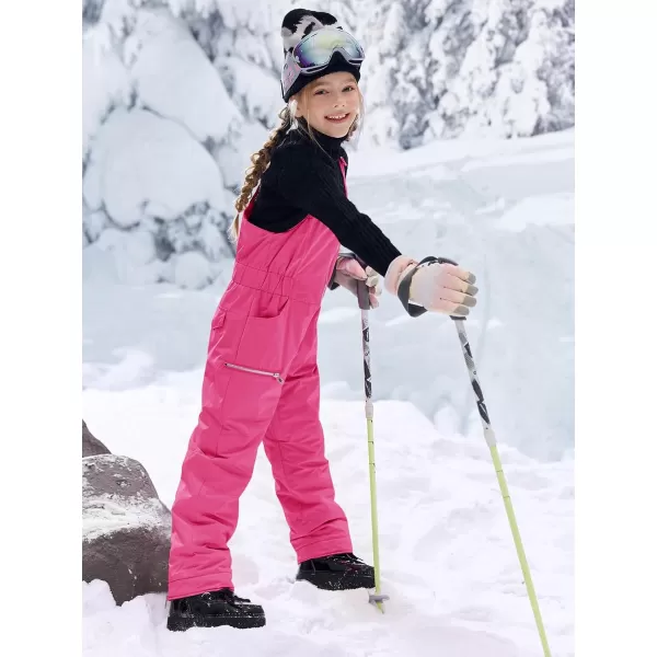Haloumoning Kids Snow Bibs Girls Ski Pants Waterproof Insulated Snowboard Overalls Snowsuit 5-14 Years
