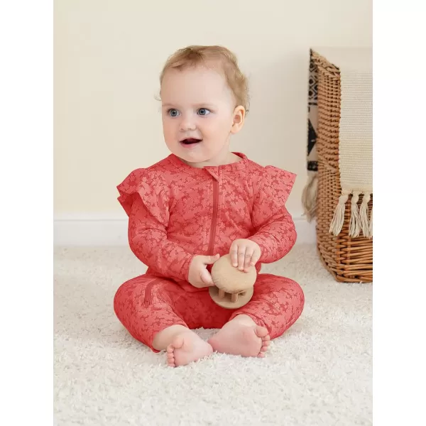 Haloumoning Newborn Baby Girl Floral Two Way Zipper Bodysuit Infant Rompers Clothes