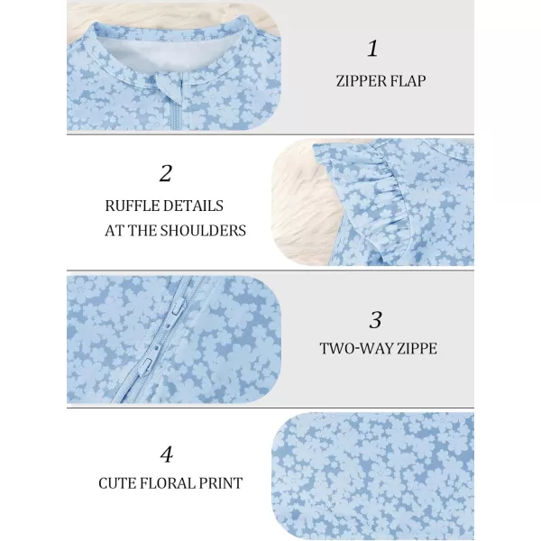 Haloumoning Newborn Baby Girl Floral Two Way Zipper Bodysuit Infant Rompers Clothes