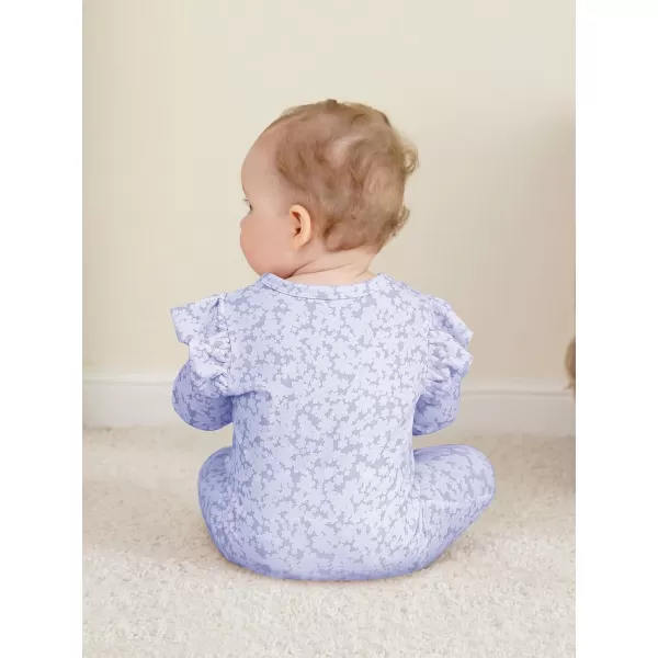 Haloumoning Newborn Baby Girl Floral Two Way Zipper Bodysuit Infant Rompers Clothes