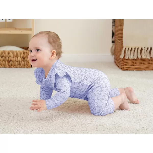 Haloumoning Newborn Baby Girl Floral Two Way Zipper Bodysuit Infant Rompers Clothes