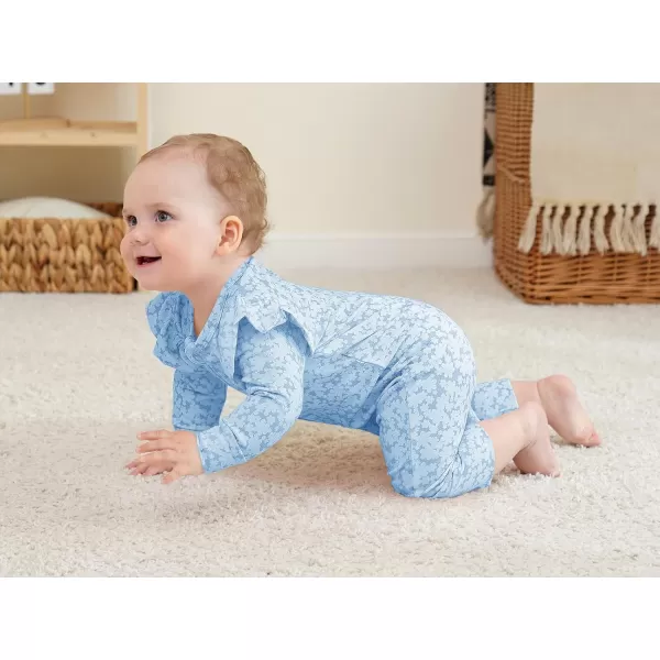 Haloumoning Newborn Baby Girl Floral Two Way Zipper Bodysuit Infant Rompers Clothes