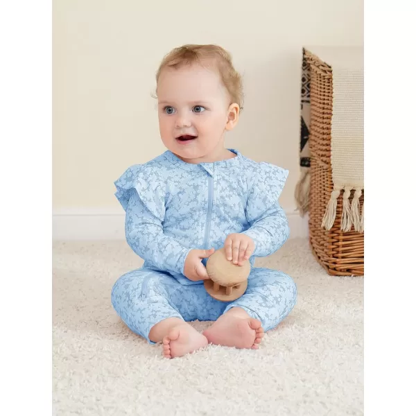 Haloumoning Newborn Baby Girl Floral Two Way Zipper Bodysuit Infant Rompers Clothes