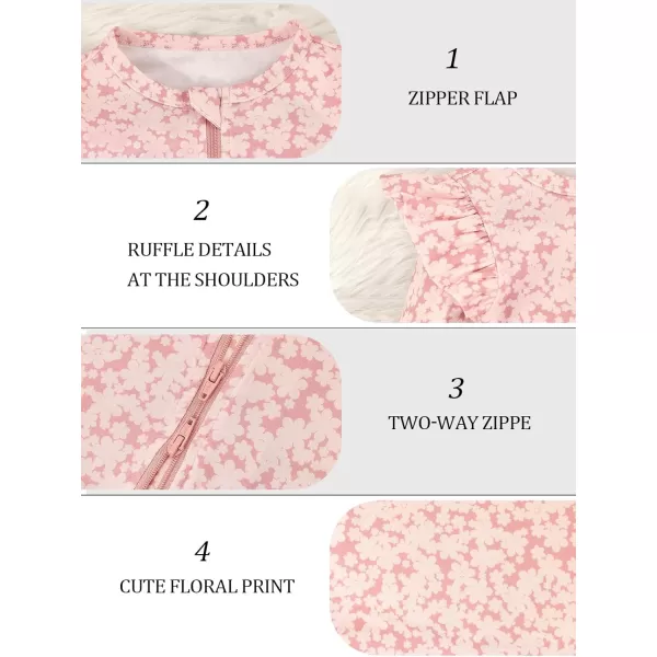 Haloumoning Newborn Baby Girl Floral Two Way Zipper Bodysuit Infant Rompers Clothes