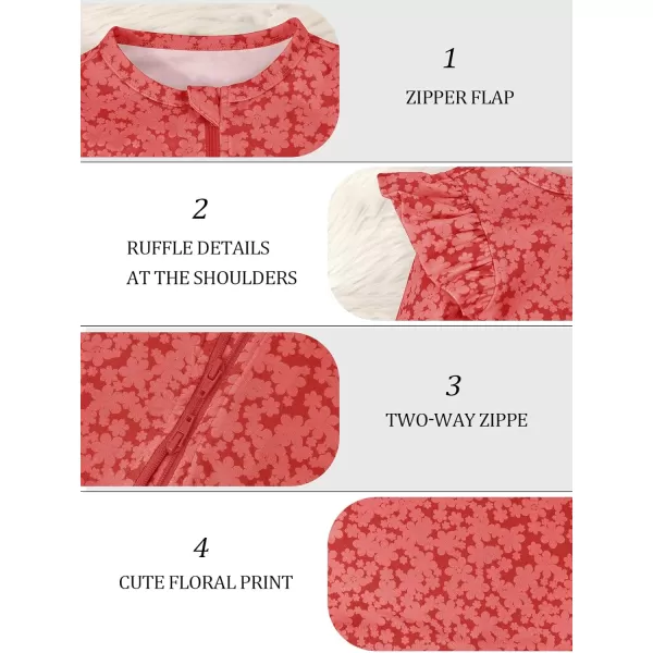 Haloumoning Newborn Baby Girl Floral Two Way Zipper Bodysuit Infant Rompers Clothes