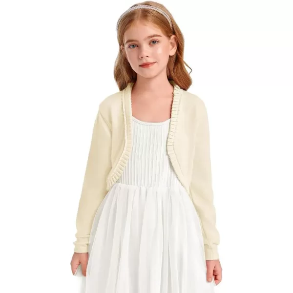 Girls Bolero Shrug Cardigan Sweaters Kids Long Sleeve Cropped Knit Sweater Tops 5-14 Years