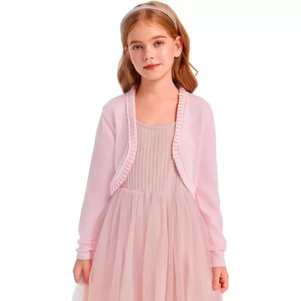 Girls Bolero Shrug Cardigan Sweaters Kids Long Sleeve Cropped Knit Sweater Tops 5-14 Years
