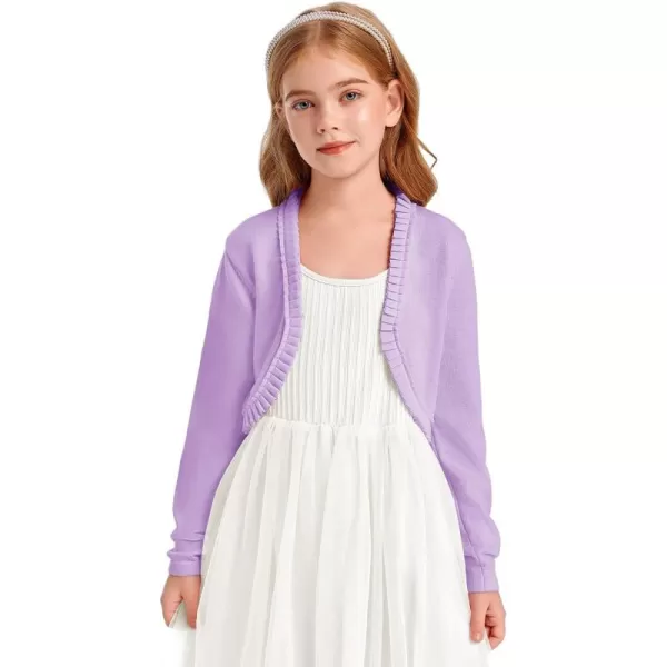 Girls Bolero Shrug Cardigan Sweaters Kids Long Sleeve Cropped Knit Sweater Tops 5-14 Years