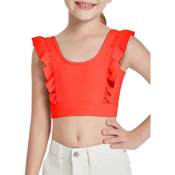 Girls Training Bra Cute Ruffle Sports Bra for Kids Comfort Dance Yoga Crop Top