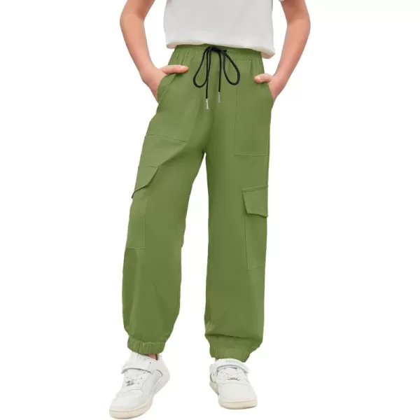 Haloumoning Boys Cargo Jogger Pants Casual Drawstring Elastic Waist Trousers 5-14 Years