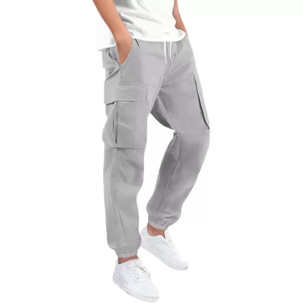 Haloumoning Boys Cargo Pants Casual Kids Joggers Elastic Waist Athletic Loose Straight Sweatpants 5-14 Years
