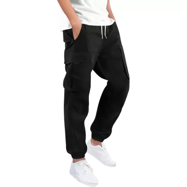 Haloumoning Boys Cargo Pants Casual Kids Joggers Elastic Waist Athletic Loose Straight Sweatpants 5-14 Years