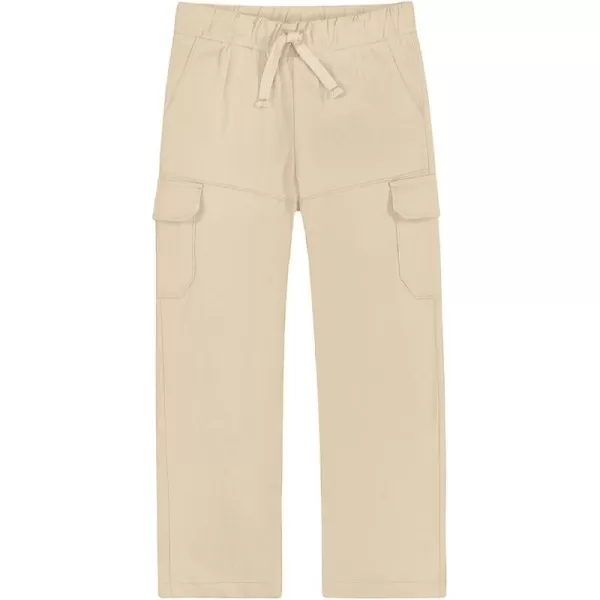Haloumoning Boys Cargo Pants Drawstring Elastic Waist School Uniform Pull On Pants with Pockets