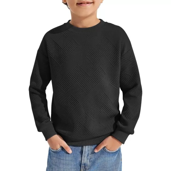 Haloumoning Boys Geometric Texture Sweatshirts Fashion Crewneck Long Sleeve Pullover Shirts 5-14 Years