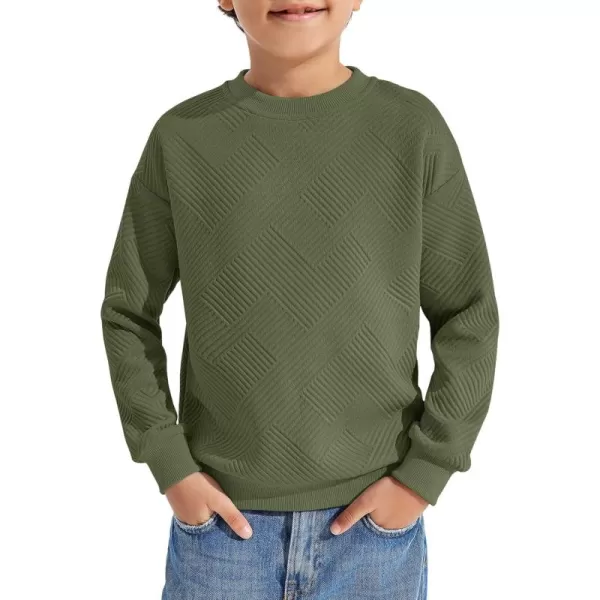Haloumoning Boys Geometric Texture Sweatshirts Fashion Crewneck Long Sleeve Pullover Shirts 5-14 Years
