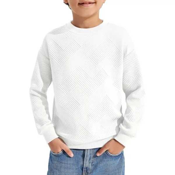 Haloumoning Boys Geometric Texture Sweatshirts Fashion Crewneck Long Sleeve Pullover Shirts 5-14 Years
