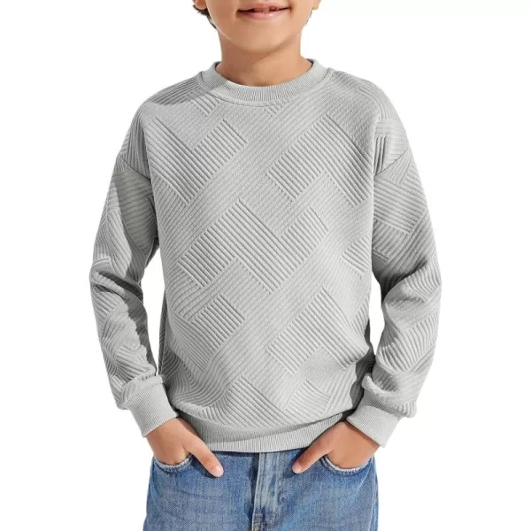 Haloumoning Boys Geometric Texture Sweatshirts Fashion Crewneck Long Sleeve Pullover Shirts 5-14 Years
