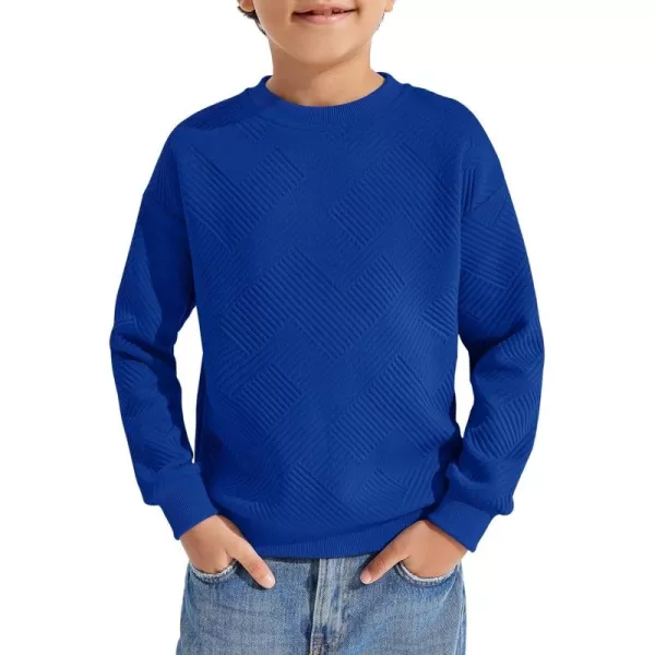 Haloumoning Boys Geometric Texture Sweatshirts Fashion Crewneck Long Sleeve Pullover Shirts 5-14 Years