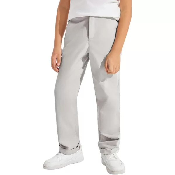 Haloumoning Boys Pants High Waisted Slim Fit Pants School Uniform Chino Pants 5-14 Years