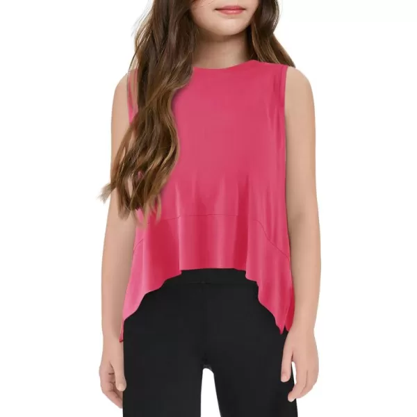 Haloumoning Girls Athletic Tank Top Kids Summer Cute Crop Tops Workout Yoga Sports Shirt 5-14 Years