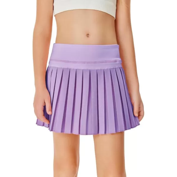 Haloumoning Girls Pleated Skirts with Shorts Athletic Tennis Skorts Sport Performance Skirt with Pockets 4-14 Years