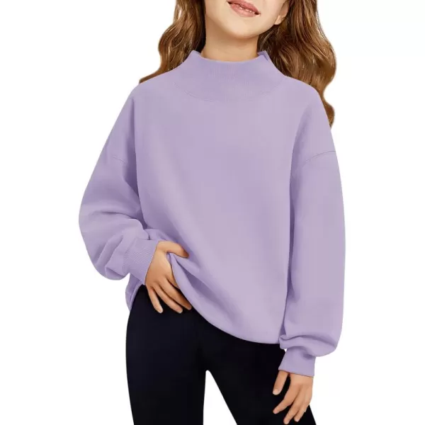 Haloumoning Girls Turtleneck Oversized Sweatshirts Kids Fashion Pullover Long Sleeve Top Clothes 5-14 years