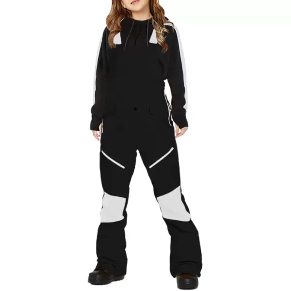 Haloumoning Kids Girls Winter Essential Insulated Snow Bibs Waterproof Warm Ski Pants Overalls