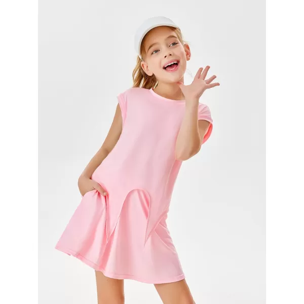Haloumoning Girls 2 Piece Athletic Short Sets Dry Fit Tie Knot Tank Tops and Flowy Skorts Summer Outfits 4-14 Years
