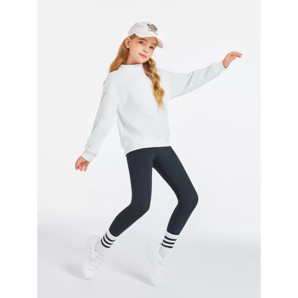 Haloumoning Girls Turtleneck Oversized Sweatshirts Kids Fashion Pullover Long Sleeve Top Clothes 5-14 years