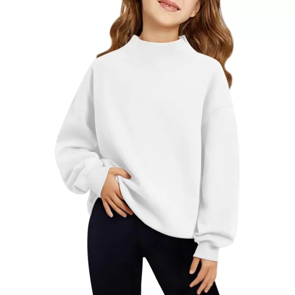 Haloumoning Girls Turtleneck Oversized Sweatshirts Kids Fashion Pullover Long Sleeve Top Clothes 5-14 years