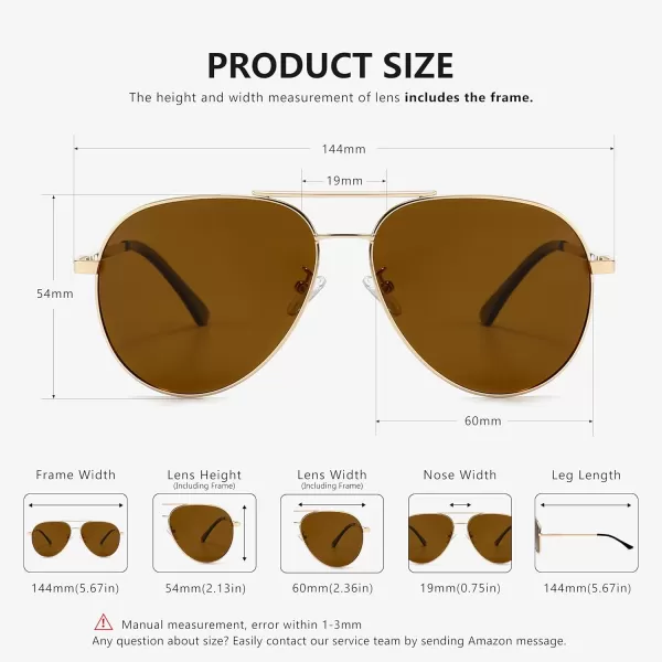 SUNGAIT Aviator Polarized Sunglasses UV400 Protection for Men Women Vintage Retro Style2 Pack Polarizedlightgold GraylightgoldBrown